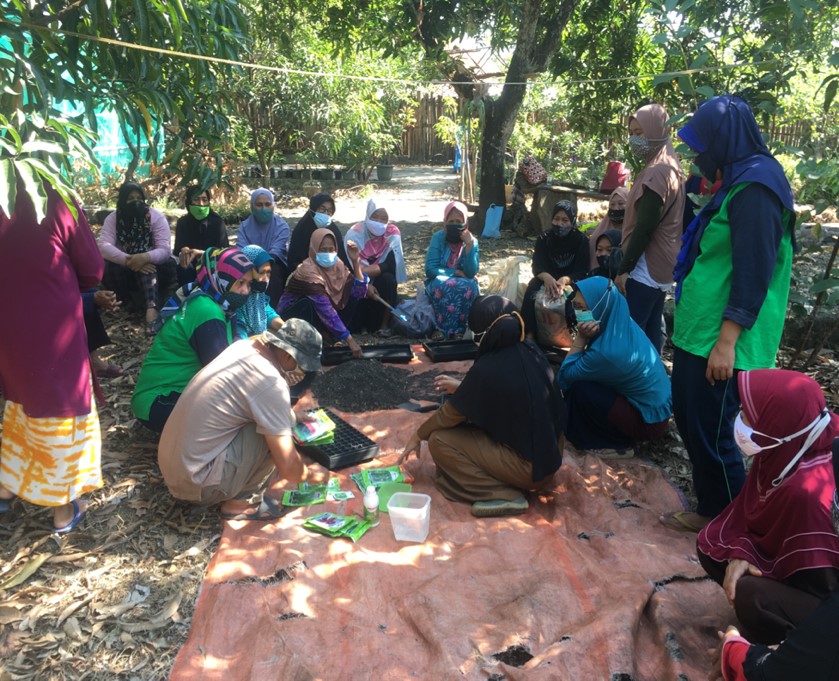 Kelompok Wanita Tani (KWT) Desa Karyamukti menjalankan gerakan rumah pangan asri (Foto: Ist)