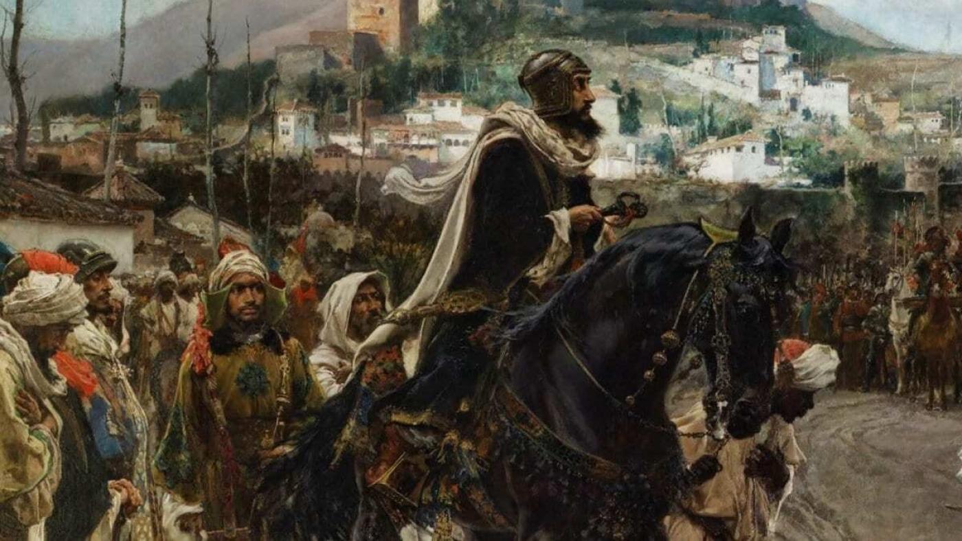 Raja Muslim terakhir di Spanyol, Muhammad XII, digambarkan oleh Francisco Pradilla y Ortiz dalam 'The Surrender of Granada in 1492' (Public domain)