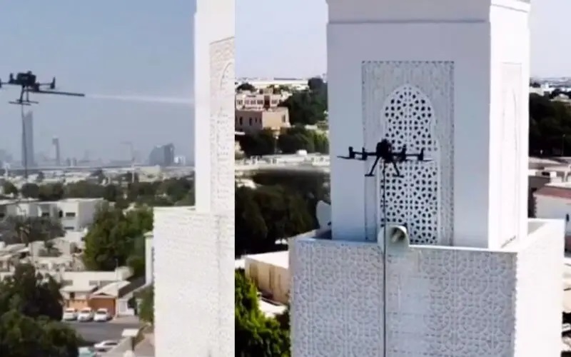 Masjid Dubai Gunakan Drone untuk Membersihkan Menara