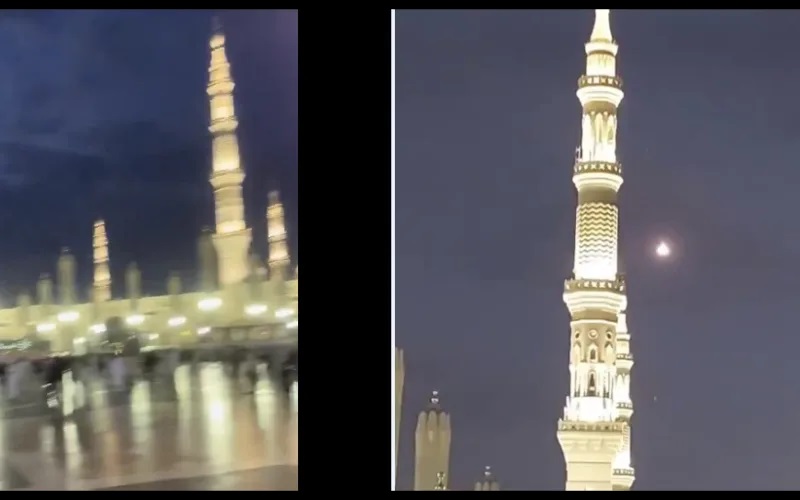 Objek Mirip Rudal Terlihat di Atas Masjid Nabawi